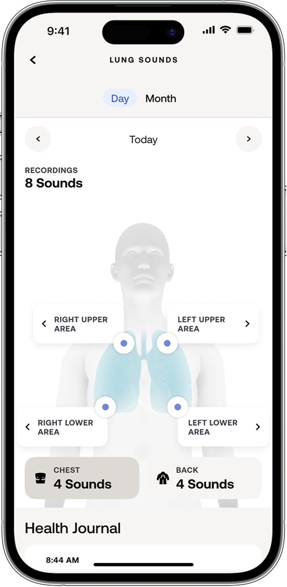 Heart Sounds measurement screen 2