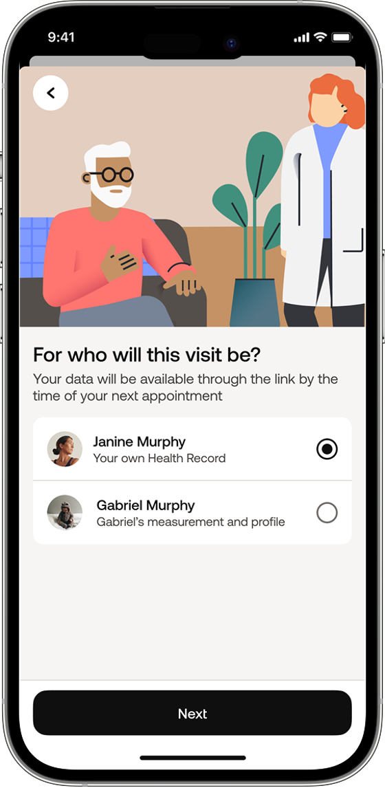 Share health record screen 2