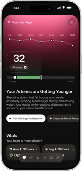 Vascular Age detail screen