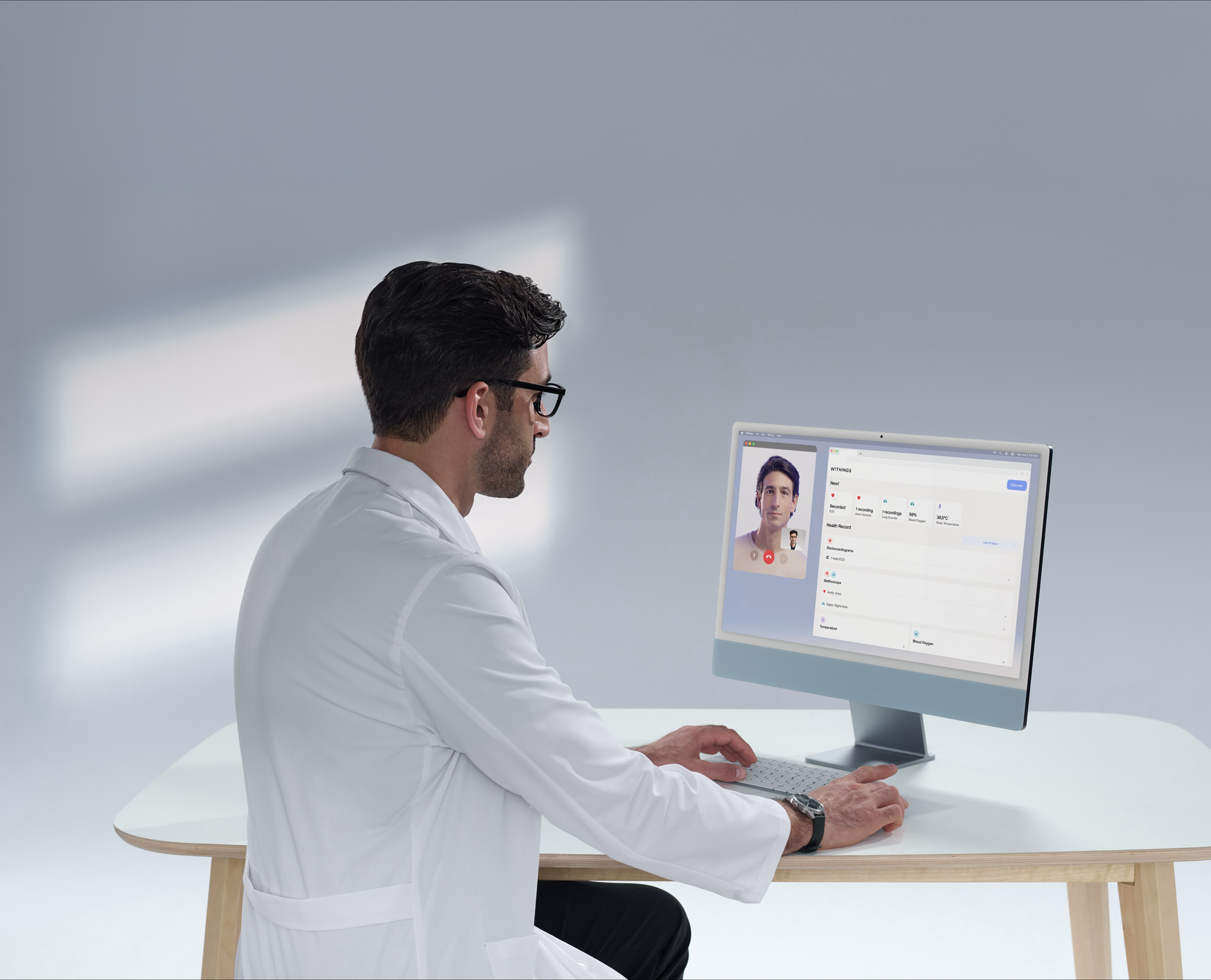 Sharing a health record over a video call with a doctor