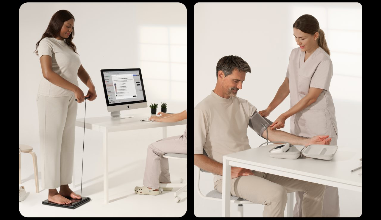 Patients and a healthcare provider using Withings devices