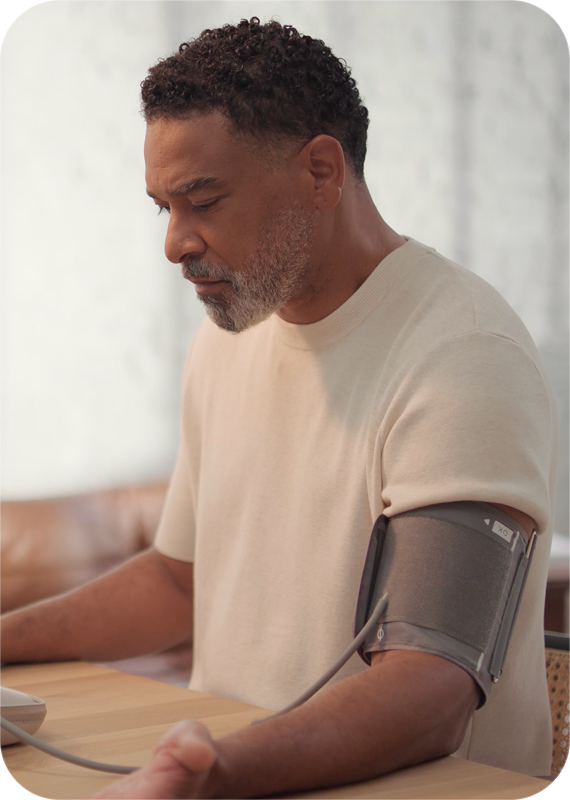 Man taking a blood pressure measurement