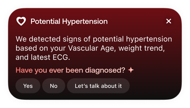 Potential hypertension alert